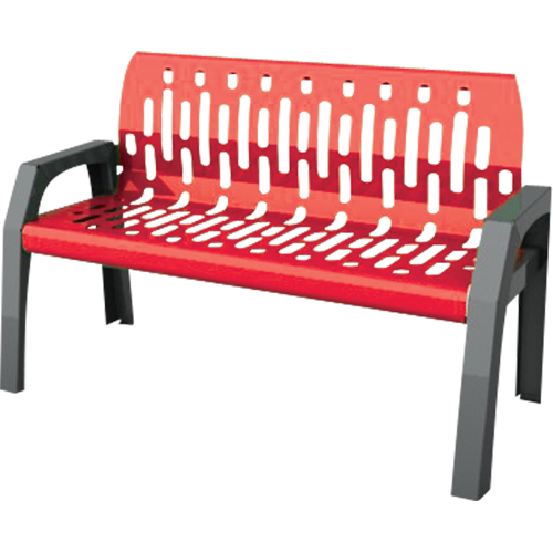 Stream Benches, Steel, 48" L x 25" W x 34" H, Red Trail Hammer and Bolt