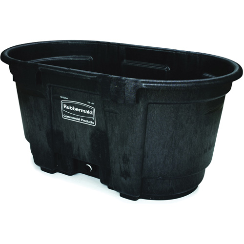 Stock Tank, 31" D x 53" W x 25-1/8" H, 800 lbs. Capacity, Black Trail Hammer and Bolt