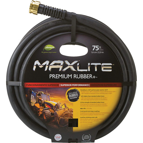 Commercial Duty Hoses, Rubber, 5/8" dia. x 75' Trail Hammer and Bolt