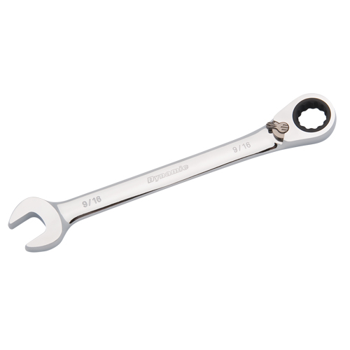 Reversible Combination Ratcheting Wrench, 12 Point, 3/8", Chrome Finish Trail Hammer and Bolt