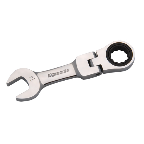 Metric Stubby Flex-Head Ratcheting Wrench Trail Hammer and Bolt