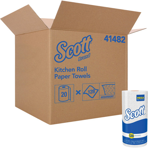 Rouleau de chiffons de cuisine Scott, 1 Pli, 128 Feuilles/rouleau, 11" la, 8,78" lo Trail Hammer and Bolt