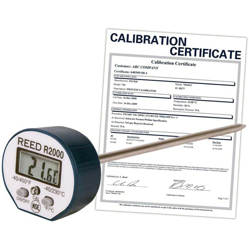 Thermometer with Calibration Certificate, Contact, Digital, -40-450°F (-40-230°C) Trail Hammer and Bolt