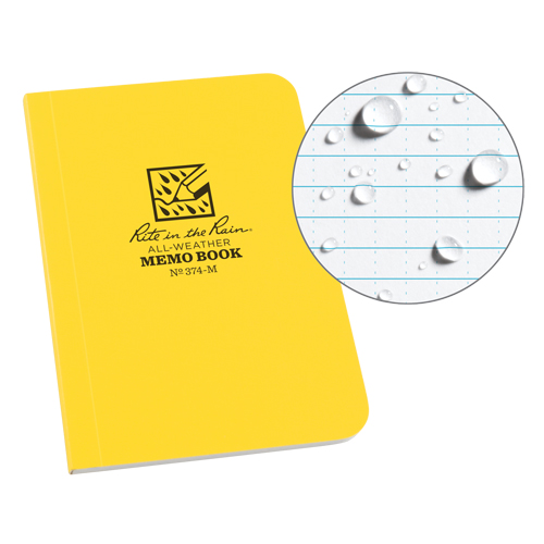 Livre m&eacute;mo, Couverture souple, Jaune, 112 Pages, 3-1/2" , 5"  Trail Hammer and Bolt