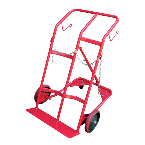 Cylinder Cart, Mold-on Rubber Wheels, 25-1/2"W x 7"L Base, 350 lbs. Trail Hammer and Bolt
