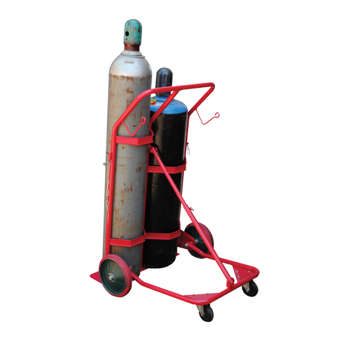 Cylinder Cart, Mold-on Rubber Wheels, 25-1/2"W x 7"L Base, 350 lbs. Trail Hammer and Bolt