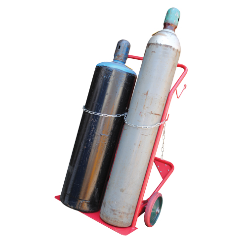 Cylinder Cart, Mold-on Rubber Wheels, 25-1/2"W x 7"L Base, 350 lbs. Trail Hammer and Bolt