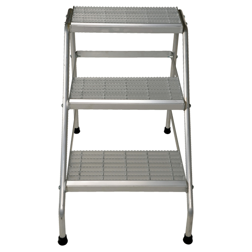 Escabeau en aluminium, 3 marches, 34-9/16" x 22-13/16" x Hauteur 30" Trail Hammer and Bolt