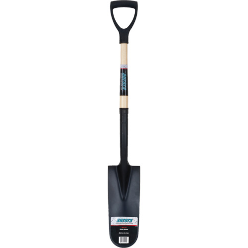 Pelle &agrave; drain robuste, Acier au carbone, Lame 16" x 6", 29" lo, Manche Prise en D Trail Hammer and Bolt