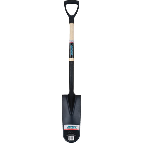 Pelle &agrave; drain, Acier durci, Lame 14" x 6", 30" lo, Manche Prise en D Trail Hammer and Bolt