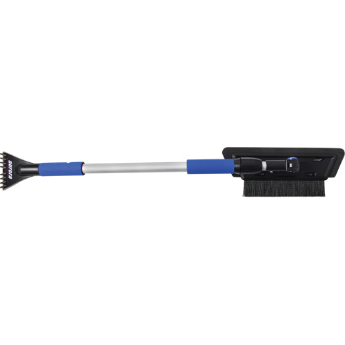 Brosse &agrave; neige, T&eacute;lescopique, lame Mousse de CAV/E, 48" Longueur, Noir/Bleu Trail Hammer and Bolt