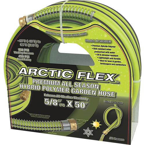 Boyau d'arrosage de premi&egrave;re qualit&eacute; en polym&egrave;re hybride, PVC/Caoutchouc, 5/8" dia x 50' Trail Hammer and Bolt