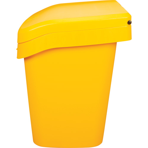 Bacs d'entreposage pour sel & sable, Avec Moraillon, 21" x 27" x 26", 4,24 pi³, Jaune Trail Hammer and Bolt