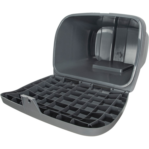 Bacs d'entreposage pour sel & sable, Avec Moraillon, 21" x 27" x 26", 4,24 pi³, Gris Trail Hammer and Bolt