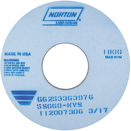 Tool Room Wheel, Type 01, Ceramic Alumina, 14" x 1" Trail Hammer and Bolt