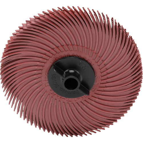 Meule en soie radiale Scotch-Brite, Oxyde d'aluminium, Grain 220, 3" dia. Trail Hammer and Bolt