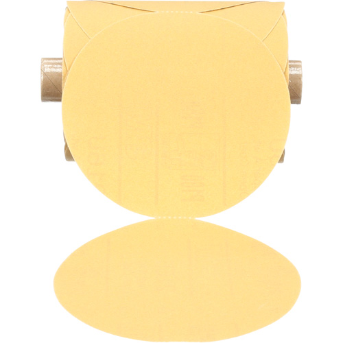 Disque abrasif dor&eacute; en rouleau de papier Stikit, 5" dia., Grain P180, Oxyde d'aluminium Trail Hammer and Bolt