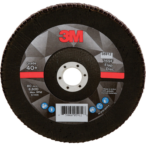 Disque &agrave; lamelles &agrave; changement rapide 769F, 7" x 7/8", Type 29, Grain 80+, Oxyde d'aluminium/C&eacute;ramique Trail Hammer and Bolt