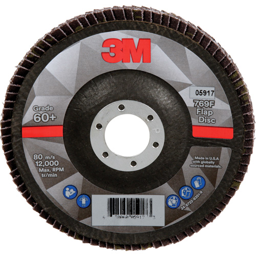 Disque &agrave; lamelles &agrave; changement rapide 769F, 5" x 7/8", Type 29, Grain 60+, C&eacute;ramique Trail Hammer and Bolt
