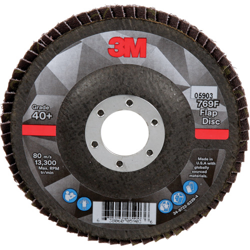 769F Quick Change Flap Disc, 4-1/2" x 7/8", Type 27, 40+ Grit, Ceramic Trail Hammer and Bolt