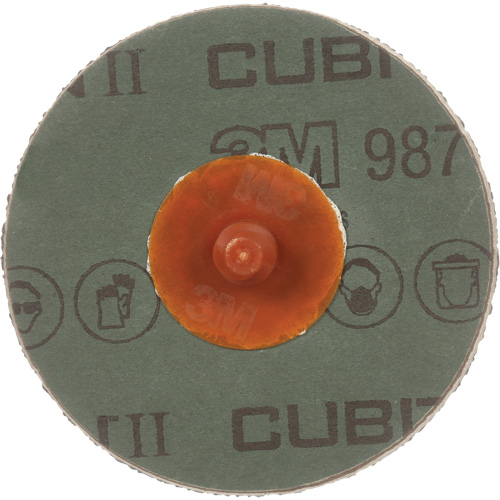 Disque en fibre 987C Cubitron II Roloc, 2" dia., Grain 80+, C&eacute;ramique Trail Hammer and Bolt
