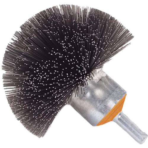 Brosse sph&eacute;rique mont&eacute;e &agrave; fils cr&ecirc;p&eacute;s, 1-1/2", Fils 0,008", Tige 1/4" Trail Hammer and Bolt