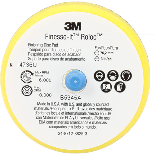 Finesse-it Roloc Finishing Disc Pad, 3" Dia. Trail Hammer and Bolt