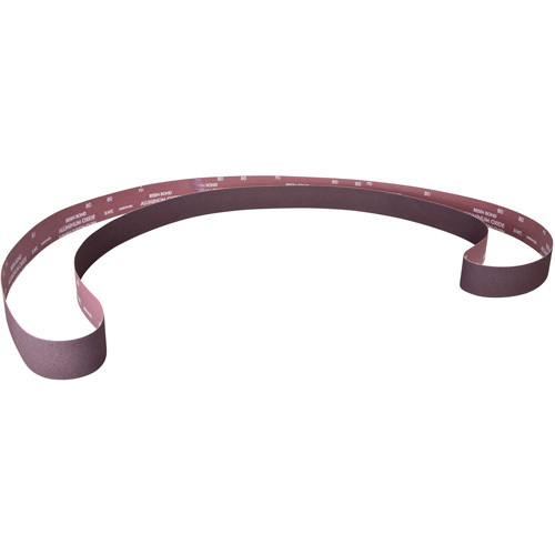 Metalite&reg; Narrow Backstand Sanding Belt, 4" W x 132" L, Aluminum Oxide, 80 Grit Trail Hammer and Bolt
