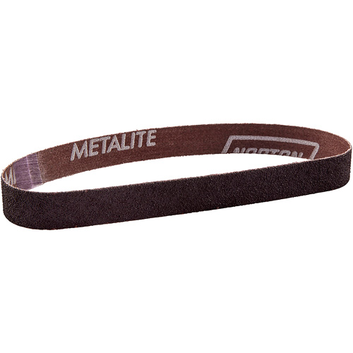Courroie de ponçage en tissu Metalite, 3/4" la x 20-1/2" lo, Oxyde d'aluminium, Grain 60 Trail Hammer and Bolt