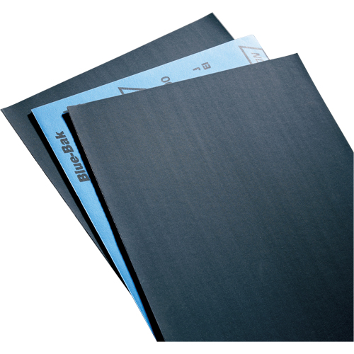 Papier abrasif en feuilles de papier - Feuilles de 9" x 11" &agrave; l'&eacute;preuve de l'eau Blue-Bak T414, 9" x 11", Grain 220, Carbure de silicium Trail Hammer and Bolt