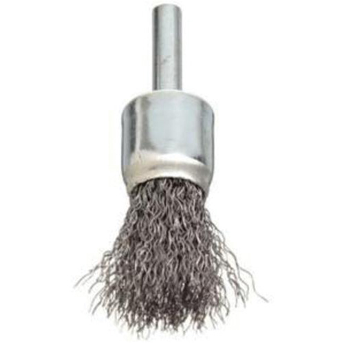 Stem Mounted Crimped Wire Brush, 3/4", 0.006" Fill, 1/4" Shank Trail Hammer and Bolt