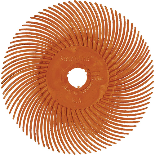 Brosse radiale en soies de pr&eacute;cision type C PN-RB Scotch-Brite , C&eacute;ramique, Grain 80+, 3" dia. Trail Hammer and Bolt