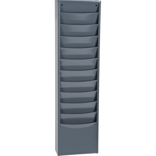 Literature Storage Racks, Stationary, 11 Slots, Steel, 9-3/4" W x 4-1/8" D x 36" H Trail Hammer and Bolt