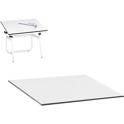 Dessus pour table &agrave; dessin r&eacute;glable Vista, 48" la x 3/4" h, Blanc Trail Hammer and Bolt