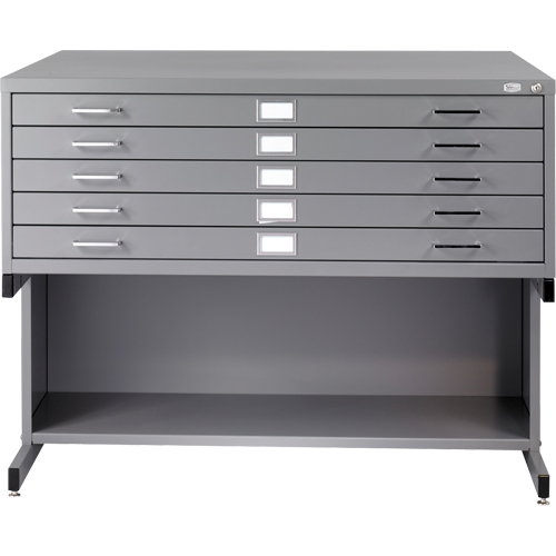 Steel Plan Files, 5 Drawers, 53-3/8" W x 41-3/8" D x 16-1/2" H Trail Hammer and Bolt