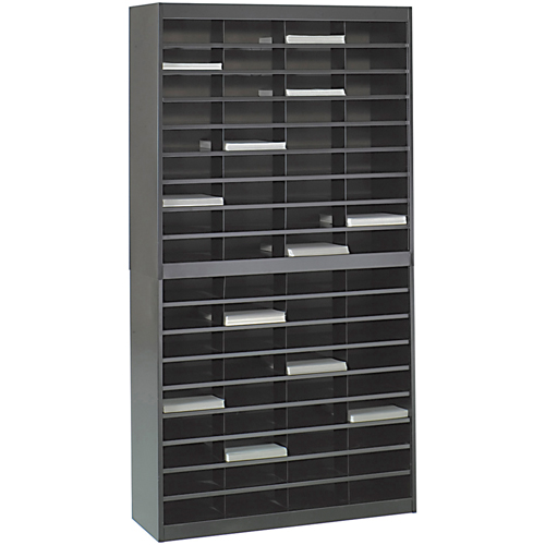 Casiers pour documentation &agrave; service intensif, Stationnaire, 72 fentes, Acier, 37-1/2" la x 12-3/4" p x 71" h Trail Hammer and Bolt