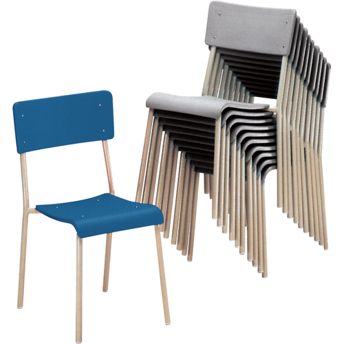 Ventura Stacking Chair, Polypropylene, Grey Trail Hammer and Bolt
