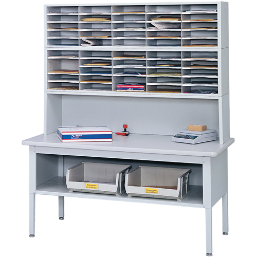 Mobilier E-Z Sort pour la salle du courrier- Tables de tri avec tablette-Dessus de table, 60" la x 28" p x 36" h, Stratifi&eacute; Trail Hammer and Bolt