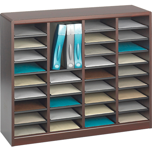 Casier &agrave; compartiments E-Z Stor pour documentation, Stationnaire, 36 fentes, Bois, 40" la x 3/4" p x 32-1/2" h Trail Hammer and Bolt