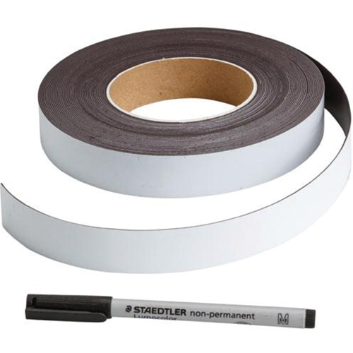 Write-On Magnetic Label, Magnetic, 600" L x 1" W Trail Hammer and Bolt