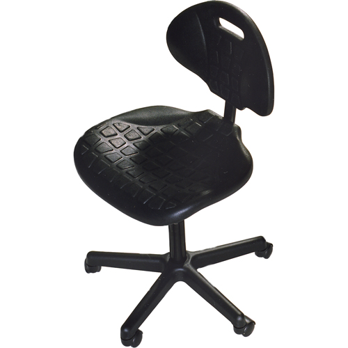 Heavy-Duty Ergonomic Seating, Polyurethane, Black, 250 lbs. Capacity Trail Hammer and Bolt