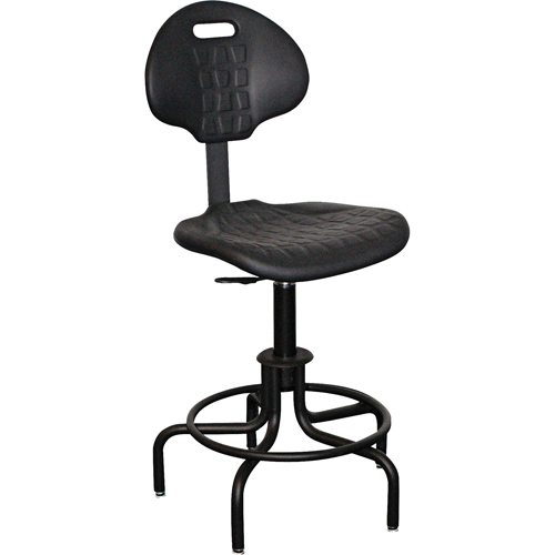6000 Series Stool with Back, Stationary, Adjustable Height, 250 lbs. Capacity Trail Hammer and Bolt