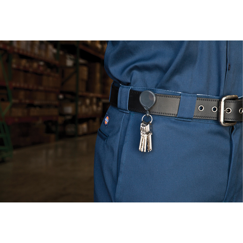 Anneaux &agrave; cl&eacute;s r&eacute;tractables Mini-Bak, Plastique, C&acirc;ble 36", Fixation Agrafe de ceinture Trail Hammer and Bolt