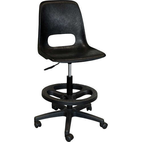 800 Series Classroom Stool with Back, Mobile, Adjustable Height, 250 lbs. Capacity Trail Hammer and Bolt