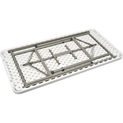 Table pliante, Rectangulaire, 48" l x 24" la, Poly&eacute;thyl&egrave;ne, Blanc Trail Hammer and Bolt