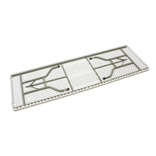 Table pliante, Rectangulaire, 96" l x 30" la, Poly&eacute;thyl&egrave;ne, Blanc Trail Hammer and Bolt