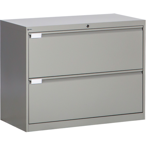 Classeur lat&eacute;ral, Acier, 2 tiroirs, 36" la x 18" p x 27-7/8" h, Gris Trail Hammer and Bolt