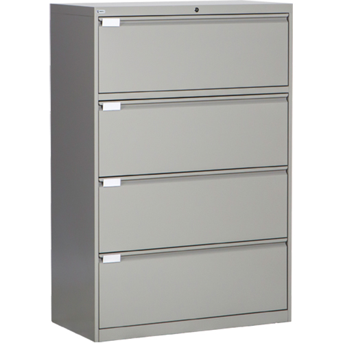 Classeur lat&eacute;ral, Acier, 4 tiroirs, 36" la x 18" p x 53-3/8" h, Gris Trail Hammer and Bolt