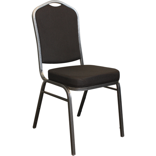 Chaises empilables, Tissu, Hauteur 37", Capacit&eacute; 275 lb, Noir Trail Hammer and Bolt