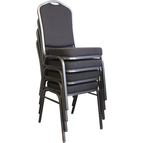 Chaises empilables, Tissu, Hauteur 37", Capacit&eacute; 275 lb, Noir Trail Hammer and Bolt